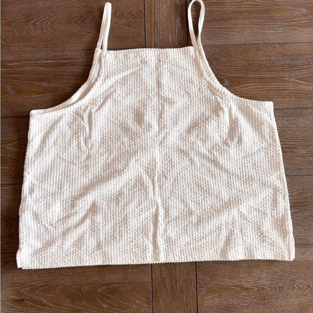 Cream Ribbed Tank Top - Picture 2 of 10
